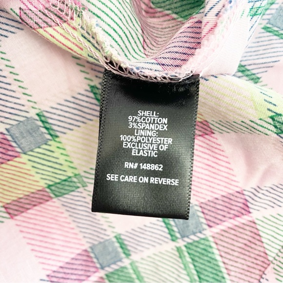 Torrid Midi Poplin Tiered Ruffle Strap Dress Cotton Plaid Pink Green Size 3 - Picture 12 of 12